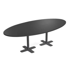 Perfecta Table De Cuisine*Spinner 2 Table ovale en stratifié avec deux pieds