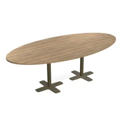 Perfecta Table De Cuisine*Spinner 2 Table ovale en stratifié avec deux pieds