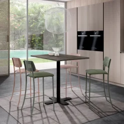 Perfecta Table De Cuisine|Table Pour Petit Espace*Spinner Petite table snack carrée en stratifié avec pied central en métal