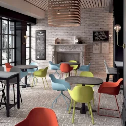 Perfecta Table De Cuisine|Table Pour Petit Espace*Spinner Table de cuisine carrée bords arrondis en stratifié avec pied central