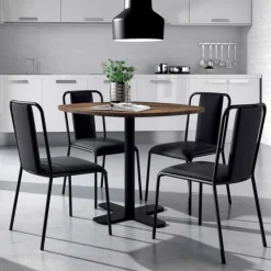 Perfecta Table De Cuisine*Spinner Table ronde pour cuisine en stratifié avec pied central
