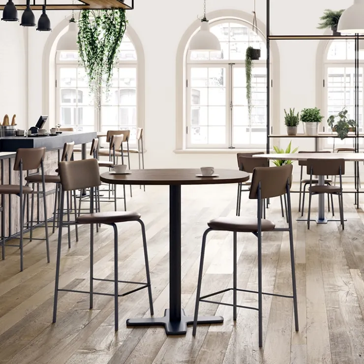 Perfecta Table De Cuisine*Spinner Table snack ronde pour cuisine en stratifié avec pied central