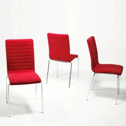 Midj Chaise De Salle à Manger*Star ® Chaise moderne empilable en tissu et métal