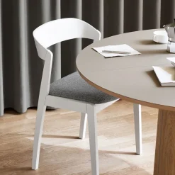 Skovby Table De Salle à Manger*Table ronde extensible en Fenix et pied central en bois SM33