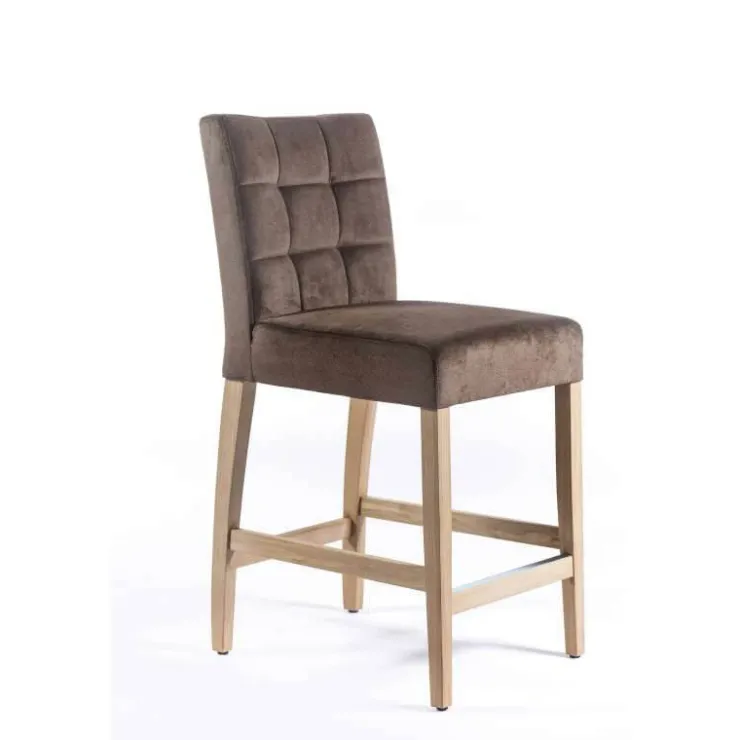 Sessio Tabouret Snack (assise +/- 65 Cm)|Tabouret De Bar (assise +/- 80 Cm)*Tabouret snack en tissu et bois – Matias 2
