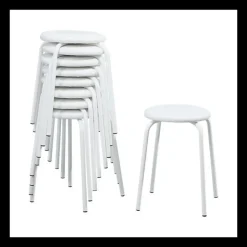 Perfecta Tabouret Bas (assise +/- 45 Cm)*TabRond Tabouret bas empilable en métal et simili