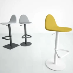 Cancio Tabouret Snack (assise +/- 65 Cm)|Tabouret De Bar (assise +/- 80 Cm)*Tabu Tabouret réglable design en synthétique et métal