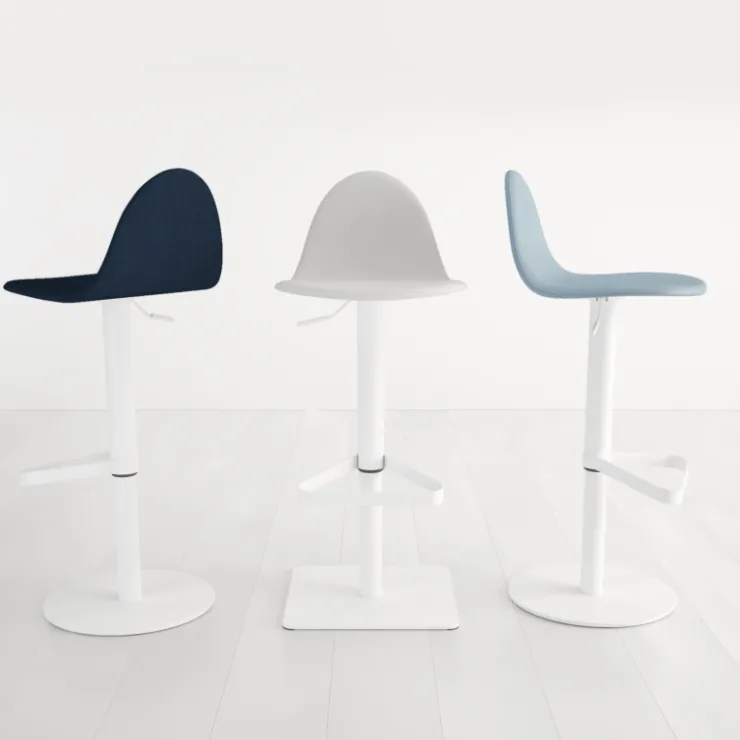 Cancio Tabouret Snack (assise +/- 65 Cm)|Tabouret De Bar (assise +/- 80 Cm)*Tabu Tabouret réglable design en synthétique et métal