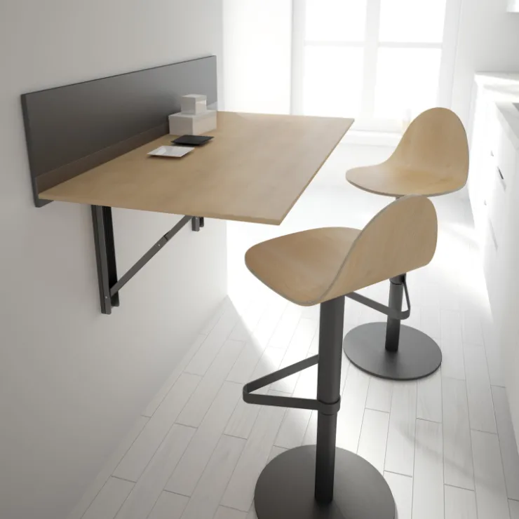 Cancio Tabouret Snack (assise +/- 65 Cm)|Tabouret De Bar (assise +/- 80 Cm)*Tabu Tabouret réglable et pivotant design en bois