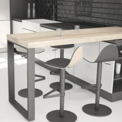 Cancio Tabouret Snack (assise +/- 65 Cm)|Tabouret De Bar (assise +/- 80 Cm)*Tabu Tabouret réglable et pivotant design en bois