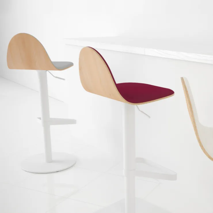 Cancio Tabouret Snack (assise +/- 65 Cm)|Tabouret De Bar (assise +/- 80 Cm)*Tabu Tabouret réglable et pivotant design en bois