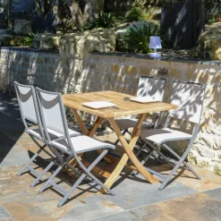 Medicis Table De Jardin*TanamaTable de jardin rectangulaire pliante en teck massif