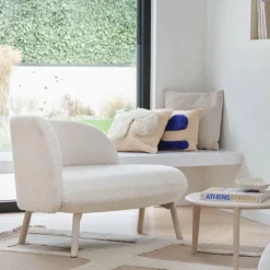 Mobitec Chaise Salon|Chaise Pour Chambre*Thalia ® Banquette cosy en tissu avec pieds en bois