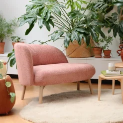 Mobitec Chaise Salon|Chaise Pour Chambre*Thalia ® Banquette cosy en tissu avec pieds en bois