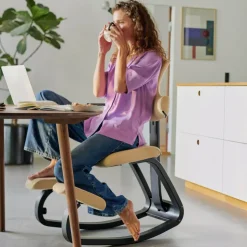 Varier Chaise Pour Chambre|Chaise De Bureau*ThatSit ® Chaise de bureau ergonomique à bascule en tissu et bois