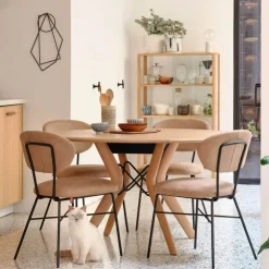 Mobitec Chaise De Salle à Manger|Chaise Salon*Toro ® Chaise cosy minimaliste en tissu et pieds métal