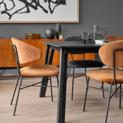 Mobitec Chaise De Salle à Manger|Fauteuil De Salon*Toro ® Fauteuil minimaliste cosy en tissu avec pieds en métal