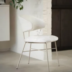 Mobitec Chaise De Salle à Manger|Fauteuil De Salon*Toro ® Fauteuil minimaliste cosy en tissu avec pieds en métal