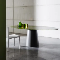 Sovet Italia Table De Salle à Manger*Totem Sovet® Table ovale design en verre