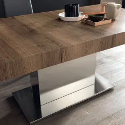 Altacom Table Pour Petit Espace|Table De Salle à Manger*Tower Maxi Table ultra extensible pied central en métal et plateau en mélaminé