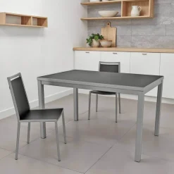 Cancio Table De Cuisine*Toy métal Table de cuisine en verre avec rallonge hauteur 75 cm