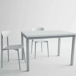 Cancio Table De Cuisine*Toy métal Table de cuisine en verre avec rallonge hauteur 75 cm