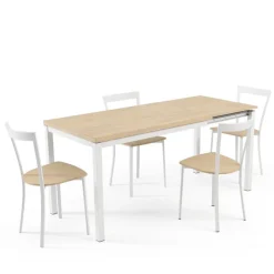 Cancio Table De Cuisine|Table Pour Petit Espace*Toy métal Table de cuisine avec rallonge hauteur 75 cm