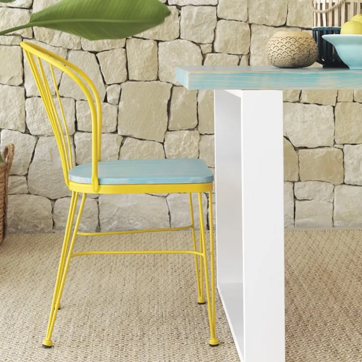Jayso Chaise De Cuisine|Chaise De Salle à Manger*Tudela Chaise en métal vintage avec dossier filaire