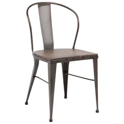 Jayso Chaise De Cuisine|Chaise De Salle à Manger*Turia 631 Chaise industrielle vintage en métal avec assise bois