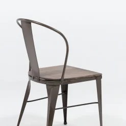 Jayso Chaise De Cuisine|Chaise De Salle à Manger*Turia 631 Chaise industrielle vintage en métal avec assise bois
