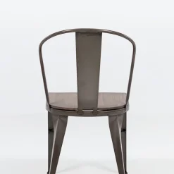 Jayso Chaise De Cuisine|Chaise De Salle à Manger*Turia 631 Chaise industrielle vintage en métal avec assise bois