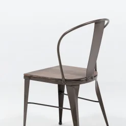 Jayso Chaise De Cuisine|Chaise De Salle à Manger*Turia 631 Chaise industrielle vintage en métal avec assise bois
