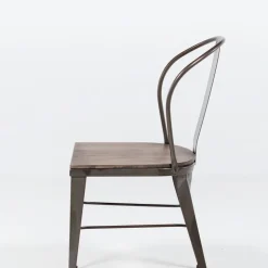 Jayso Chaise De Cuisine|Chaise De Salle à Manger*Turia 631 Chaise industrielle vintage en métal avec assise bois