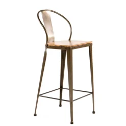 Jayso Tabouret Snack (assise +/- 65 Cm)|Tabouret De Bar (assise +/- 80 Cm)*Turia TB 317 Tabouret industriel en métal et bois