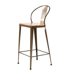 Jayso Tabouret Snack (assise +/- 65 Cm)|Tabouret De Bar (assise +/- 80 Cm)*Turia TB 317 Tabouret industriel en métal et bois