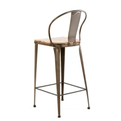 Jayso Tabouret Snack (assise +/- 65 Cm)|Tabouret De Bar (assise +/- 80 Cm)*Turia TB 317 Tabouret industriel en métal et bois