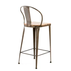 Jayso Tabouret Snack (assise +/- 65 Cm)|Tabouret De Bar (assise +/- 80 Cm)*Turia TB 317 Tabouret industriel en métal et bois