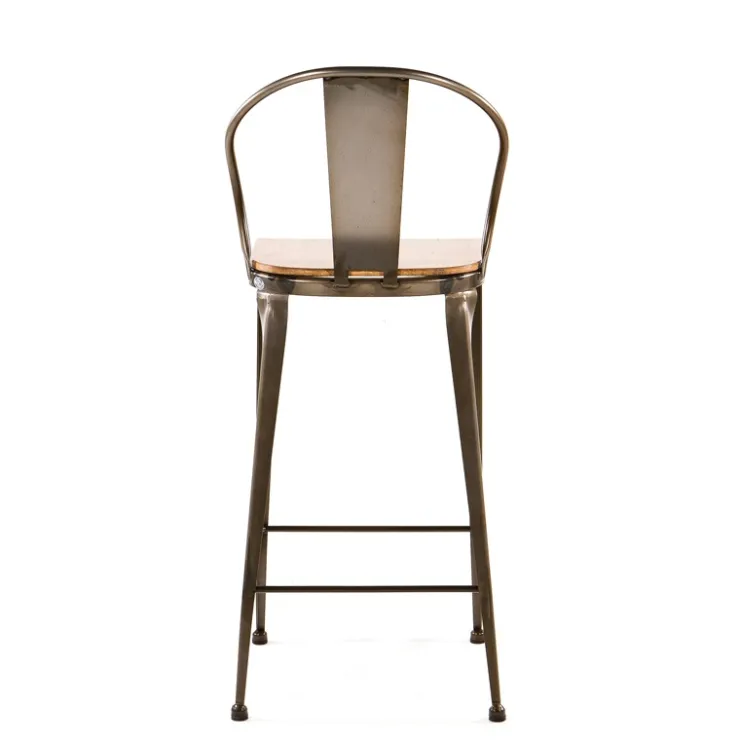 Jayso Tabouret Snack (assise +/- 65 Cm)|Tabouret De Bar (assise +/- 80 Cm)*Turia TB 317 Tabouret industriel en métal et bois
