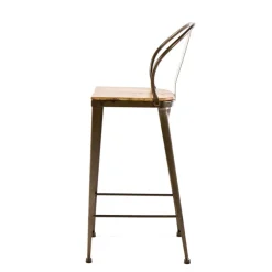 Jayso Tabouret Snack (assise +/- 65 Cm)|Tabouret De Bar (assise +/- 80 Cm)*Turia TB 317 Tabouret industriel en métal et bois