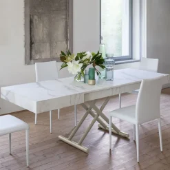 Altacom Table De Salon|Table Pour Petit Espace*Ulisse Table relevable en mélaminé avec allonges