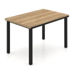 Perfecta Table De Cuisine*Valentina Table de cuisine extensible en mélaminé chêne naturel avec pieds en métal noir