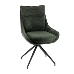Chaise De Salle à Manger*ValentineChaise pivotante en tissu avec poignée et pieds en métal