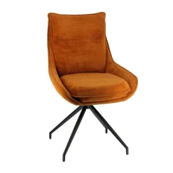 Chaise De Salle à Manger*ValentineChaise pivotante en tissu avec poignée et pieds en métal
