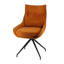 Chaise De Salle à Manger*ValentineChaise pivotante en tissu avec poignée et pieds en métal
