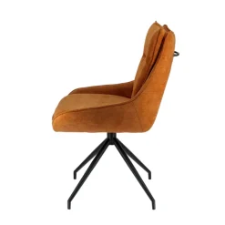 Chaise De Salle à Manger*ValentineChaise pivotante en tissu avec poignée et pieds en métal
