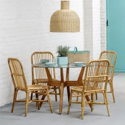 Kok Chaise De Salle à Manger|Chaise Salon*ValérieChaise ethnique en rotin naturel