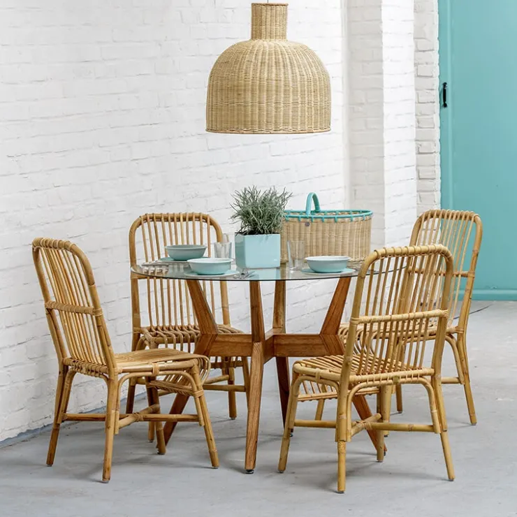 Kok Chaise De Salle à Manger|Chaise Salon*ValérieChaise ethnique en rotin naturel