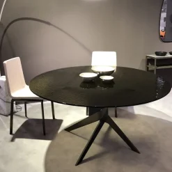 Dexo Table De Salle à Manger*Vertigo Table ronde en verre design italien pied central