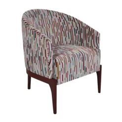 Paget Fauteuil De Salon*Victor Fauteuil tonneau Art déco en tissu et bois de hêtre