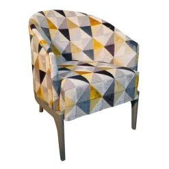Paget Fauteuil De Salon*Victor Fauteuil tonneau Art déco en tissu et bois de hêtre